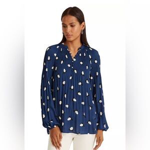 Lauren Ralph Lauren- Pleated Georgette Blouse - Size 1X